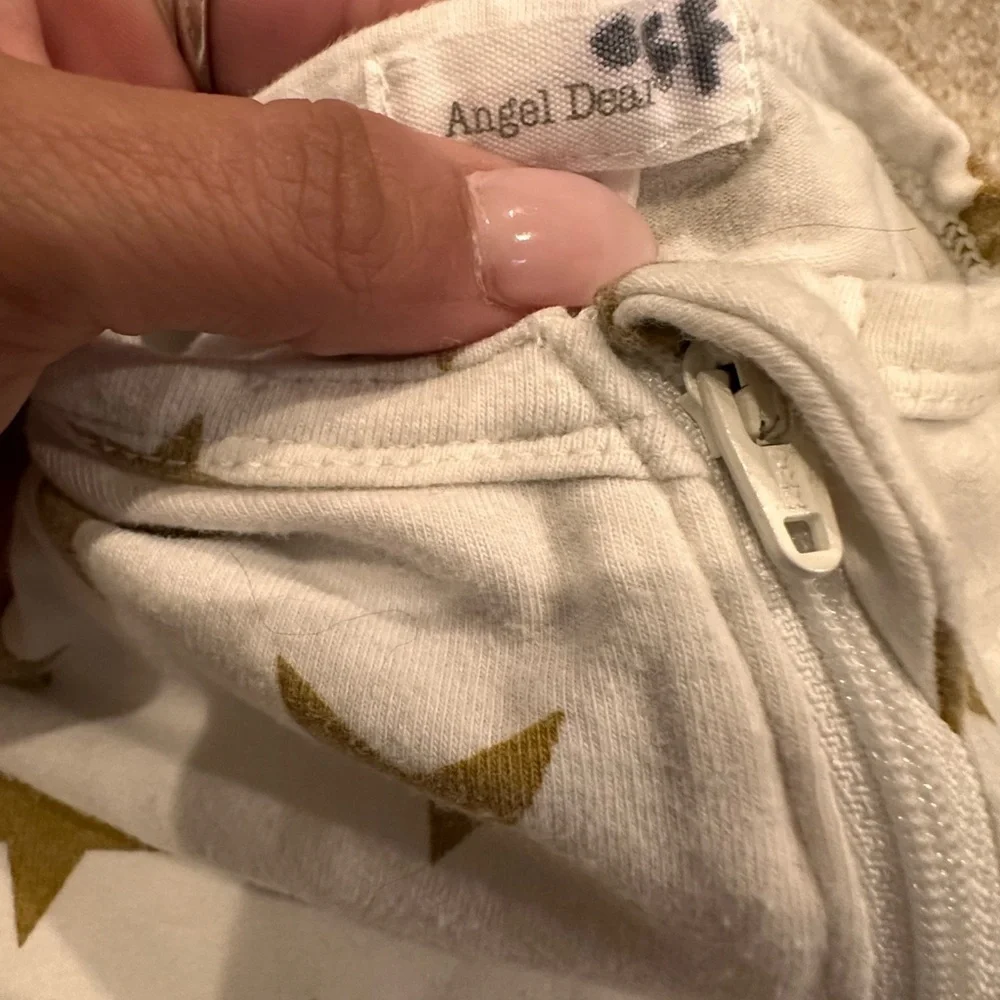 Designer- Angel Dear White and Gold Star Kids Footie